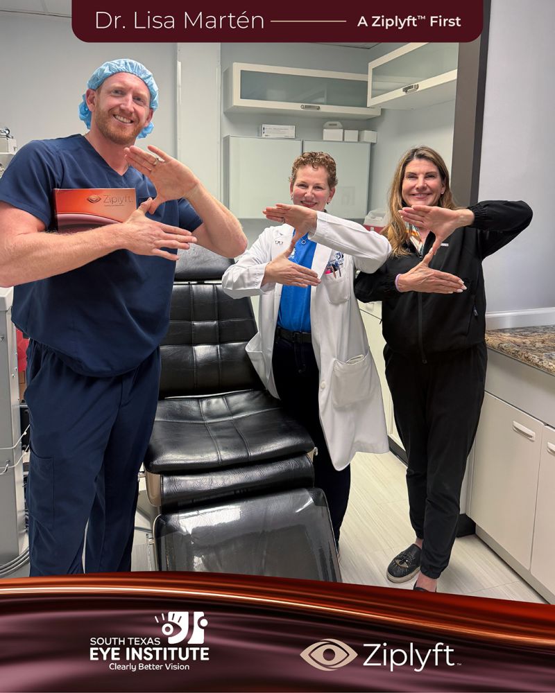 Dr. Lisa Mart&eacute;n and team at the Eye Institute with their first Ziplyft kits