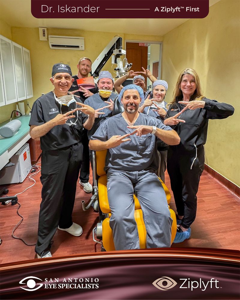 Dr. Iskander and the San Antonio Eye Specialists team with their first Ziplyft kits